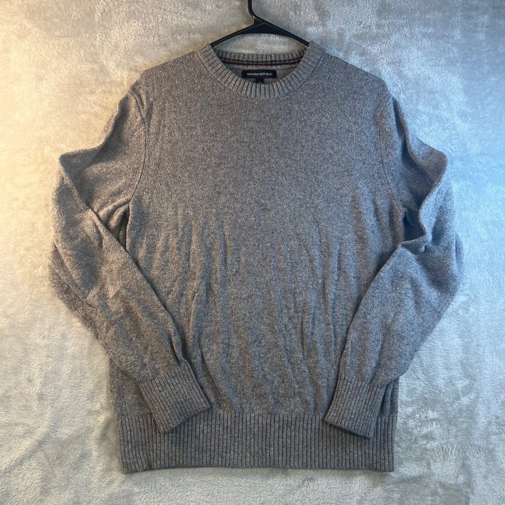 Banana Republic Men's‎ Gray Crew Neck Sweater Size M Wool Blend